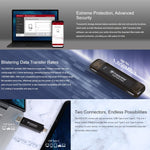 Transcend ESD310C Type C & USB A Portable SSD High Speed Data Transfer External Flash Drive 256GB 512GB 1TB 2TB for Game Consoles / Computers / Laptops