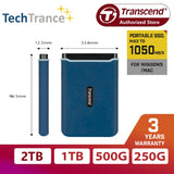 Transcend ESD370C USB 3.1 Gen2 Type-C Portable SSD Rugged Shockproof External Solid State Drive 250GB 500GB 1TB 2TB