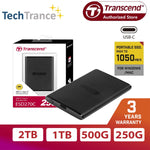 Transcend ESD270C USB 3.1 Gen2 Type-C Portable SSD External Solid State Drive 250GB 500GB 1TB 2TB