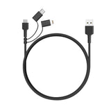 AUKEY CB-BAL5 3in1 Nylon USB Cable Micro Cable USB C Cable Apple Lightning Cable iPhone 12, Android