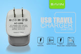 Bavin PC727 Dual USB Slot 2.4A Quick Charger Travel Adapter for iOS or Android