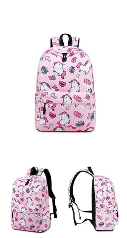 TechTrance Cute Unicorn Heart Girl's School Backpack Bag